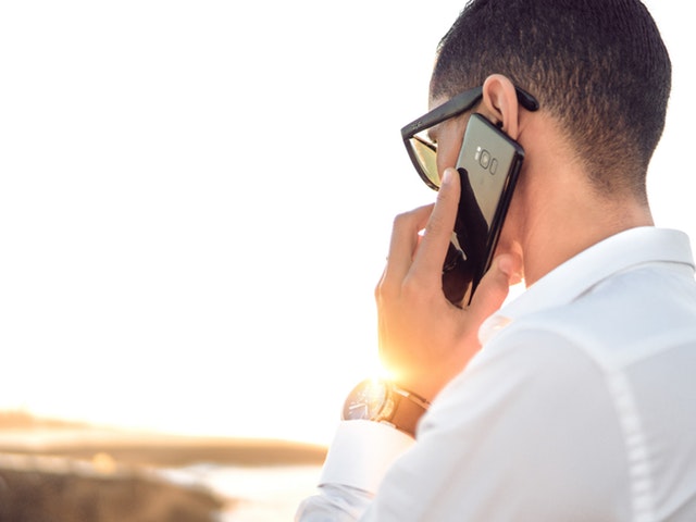 An individual on a call